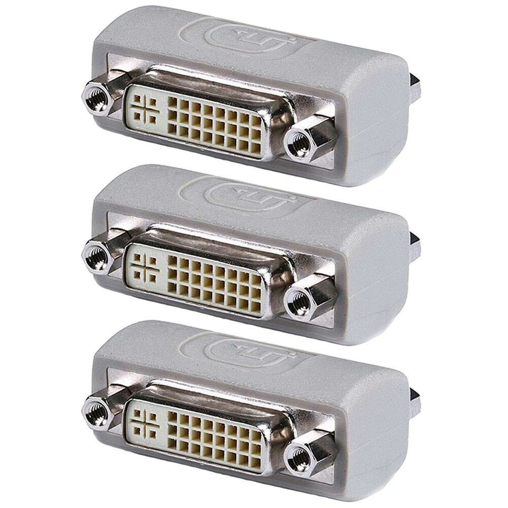 3 Pcs DVI Dual Link Female Coupler Adapter Gender Changer Cable Joiner Connector