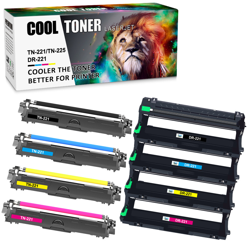 8PK TN221 TN225 Toner DR221 Drum For Brother HL-3140CW HL-3170CDW MFC-9130CW