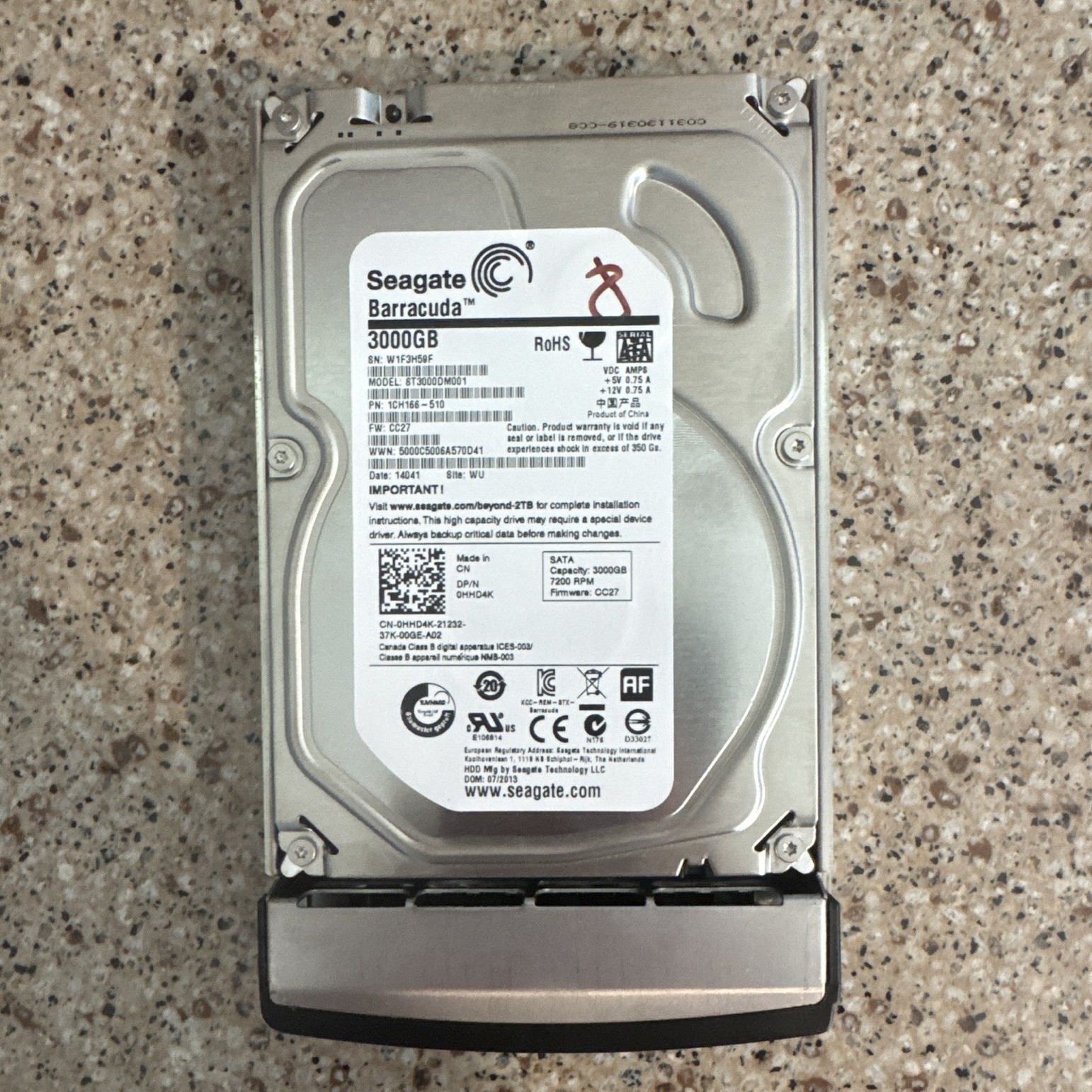 Seagate Barracuda ST3000DM001 3TB 3.5" SATA 7200RPM 64MB HDD