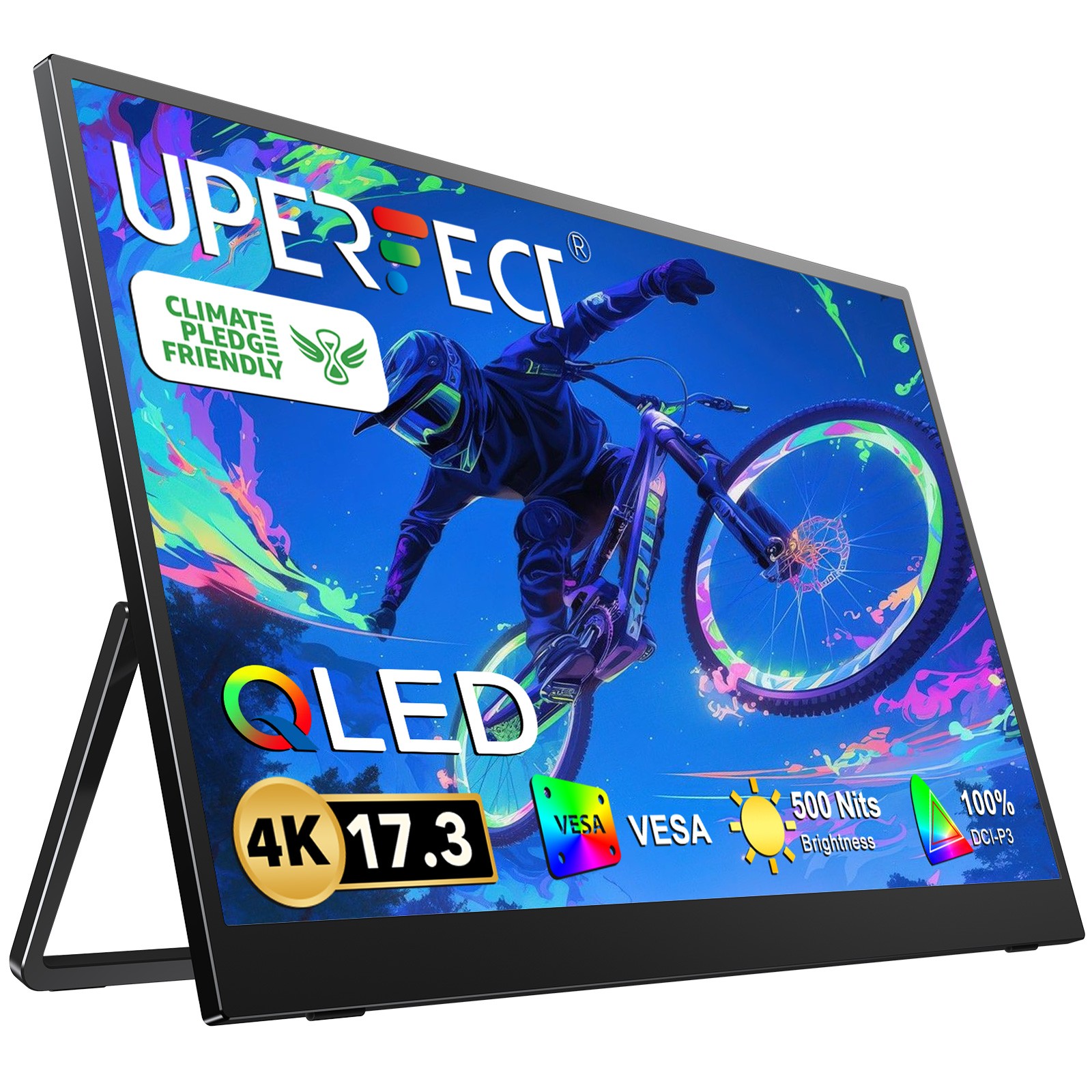 17.3" Portable Gaming Monitor USB-C 4K w/VESA & Stand For Computer Laptop PS 4 5