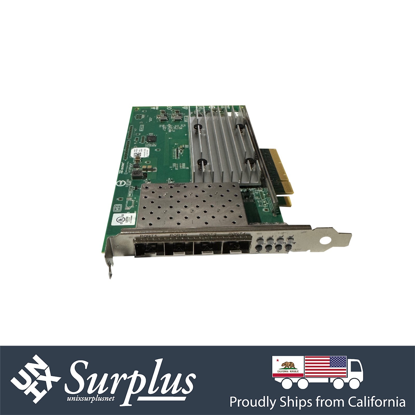 Dell Quad-Ports 10Gbps SFP+ PCIe x8 QL41164HFCU-DE Network Adapter w/ Bracket