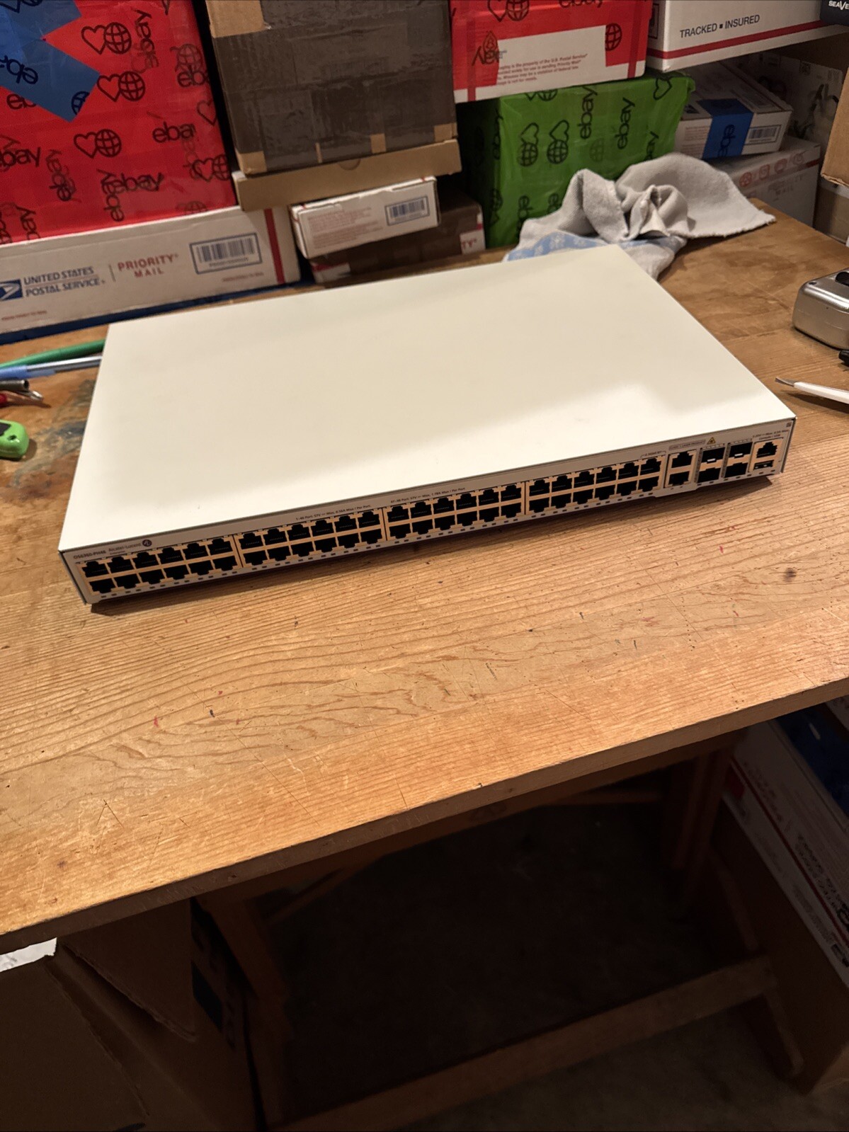 Alcatel Lucent OS6360-PH48 48 Port PoE Switch Tested & Working White No Cord