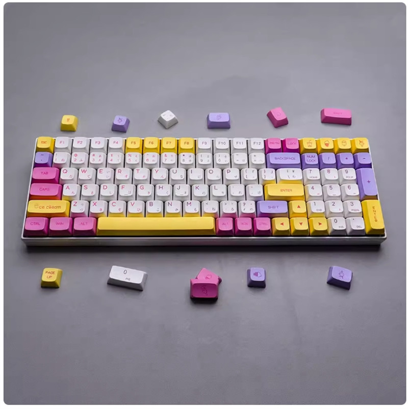 New Ice Cream Keycaps XDA Profile 136 Keys DYE-SUB PBT Keycaps For MX Keyboard