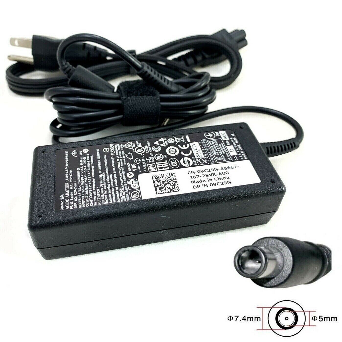 Original 65W 19.5V 3.34A 7.4*5.0mm Charger For DELL HA65NS5-00 A065R039L 06TM1C