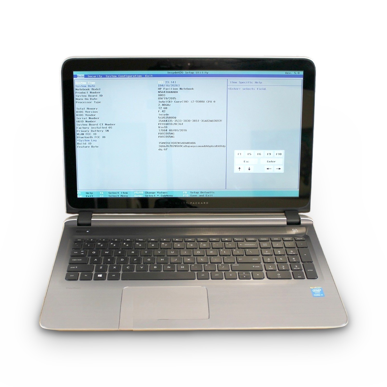 HP Pavilion 15-ab173cl 15.6in FHD i7-5500U 12GB No OS, Drive Grade B