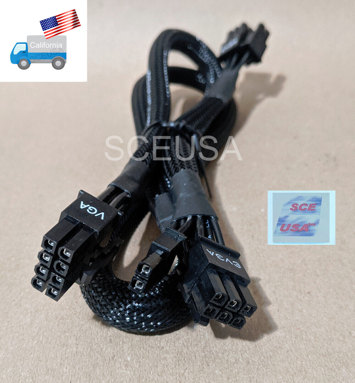 NEW Genuine EVGA Modular 8-Pin to Dual 6+2-Pin PCI-E PC Power Supply Mod Cable