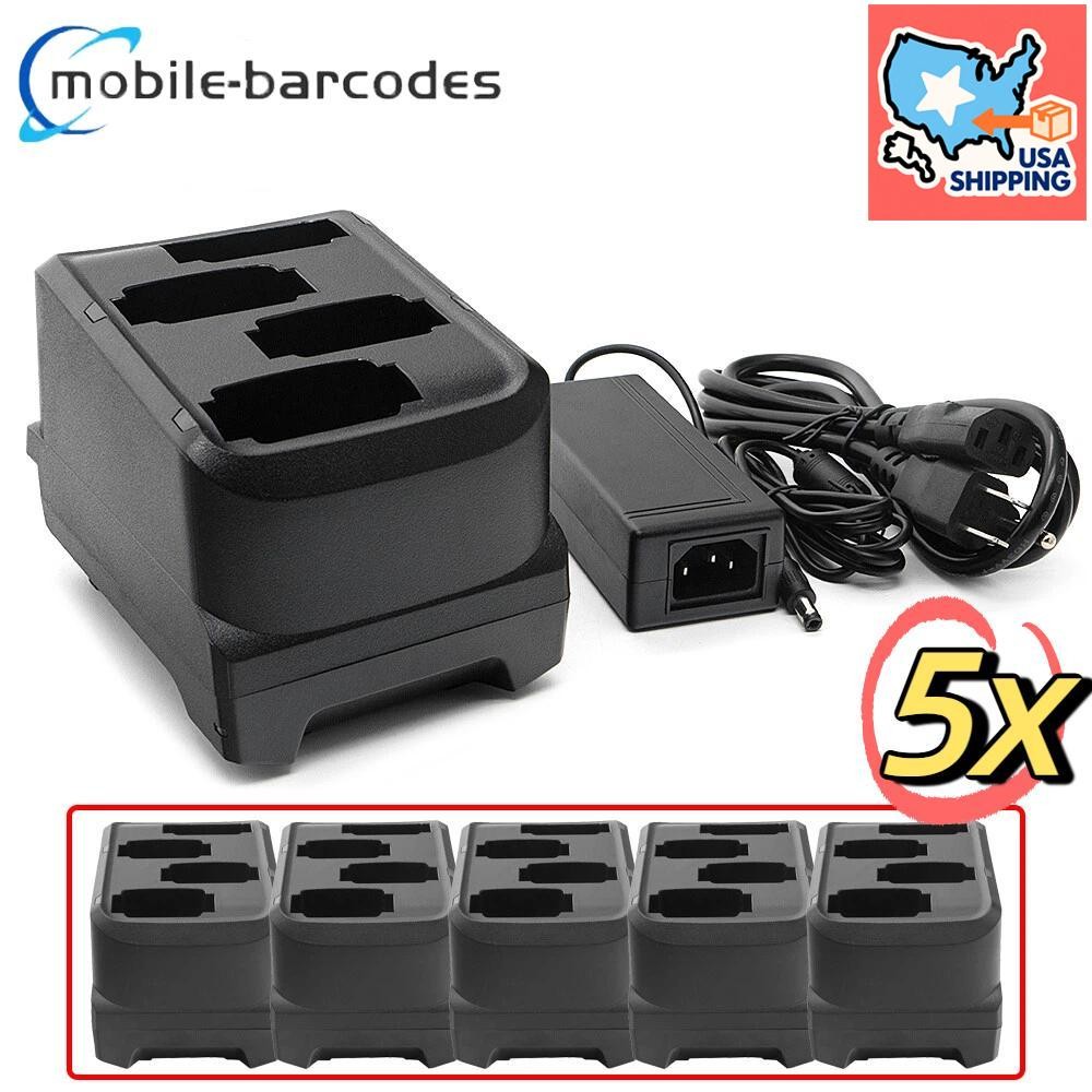5pcs 4-Slot Battery Charger Cradle Kit For Zebra MC9300 MC930B MC930P 12V/4.16A