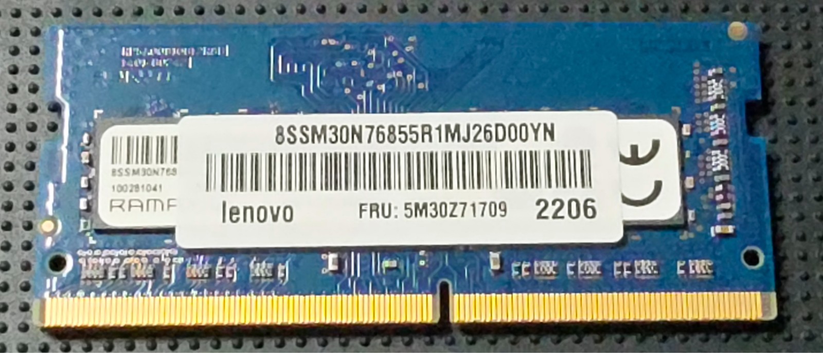 LENOVO (RAMAXEL) 16GB DDR4-3200Mhz SODIMM Memory Module 5M30Z71709