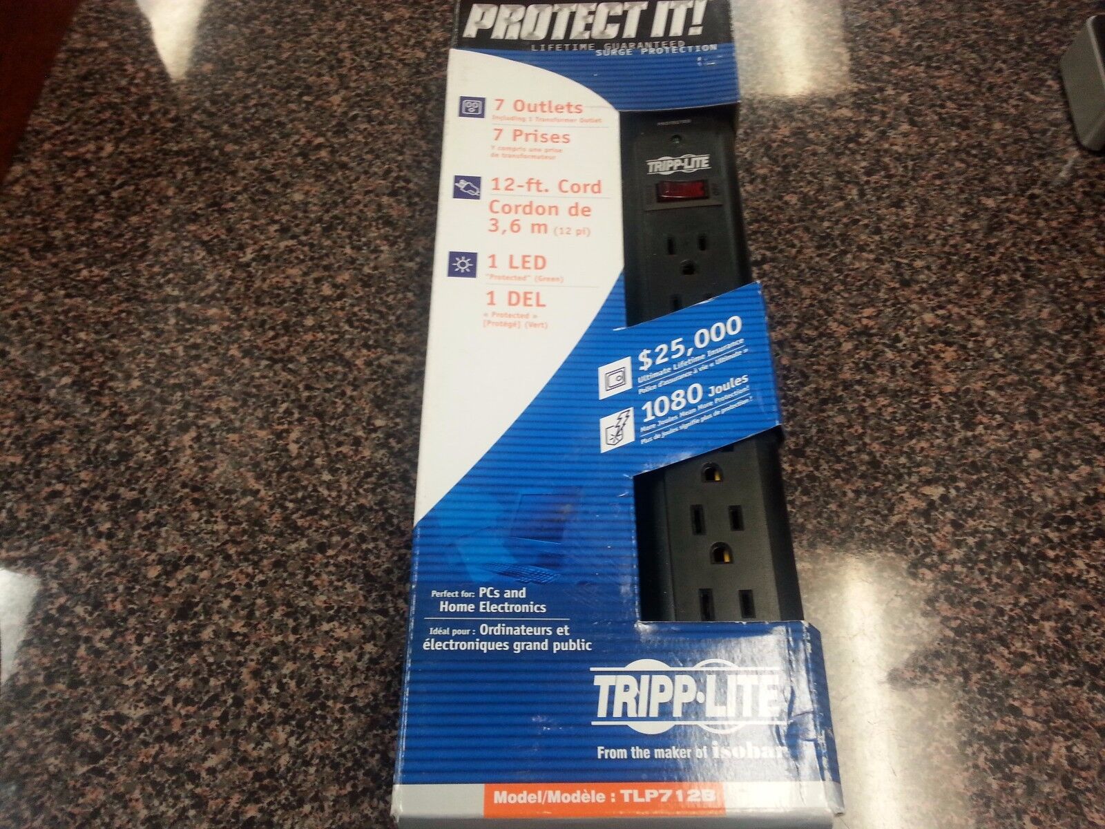 PROTECT IT TRIPP LITE TLP712B 7 OUTLET 12\' CORD SURGE PROTECTOR BRAND NEW ShipFr