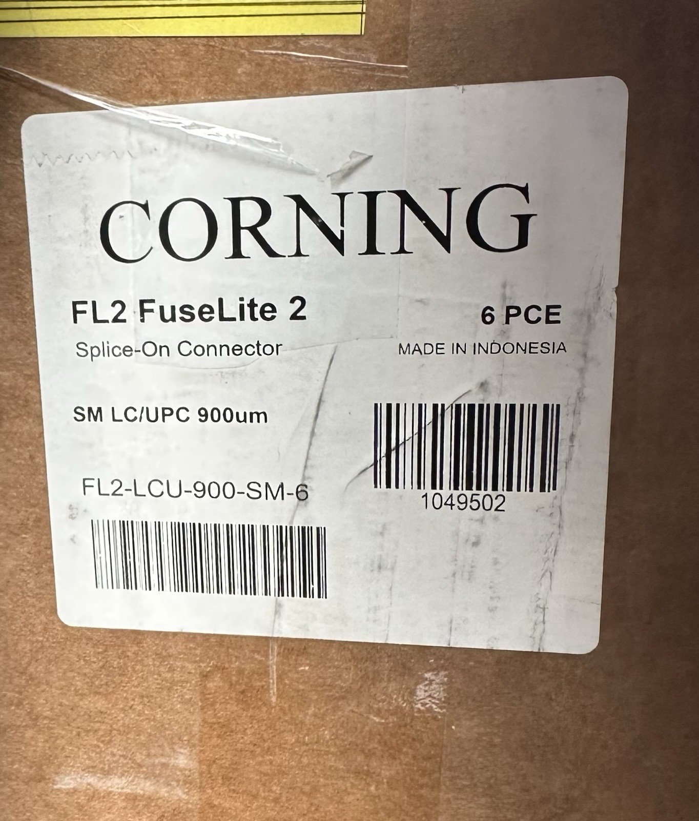 Corning FL2-LCU-900-SM FuseLite 2 Splice-On Connector LC 900um UPC 6 Pack