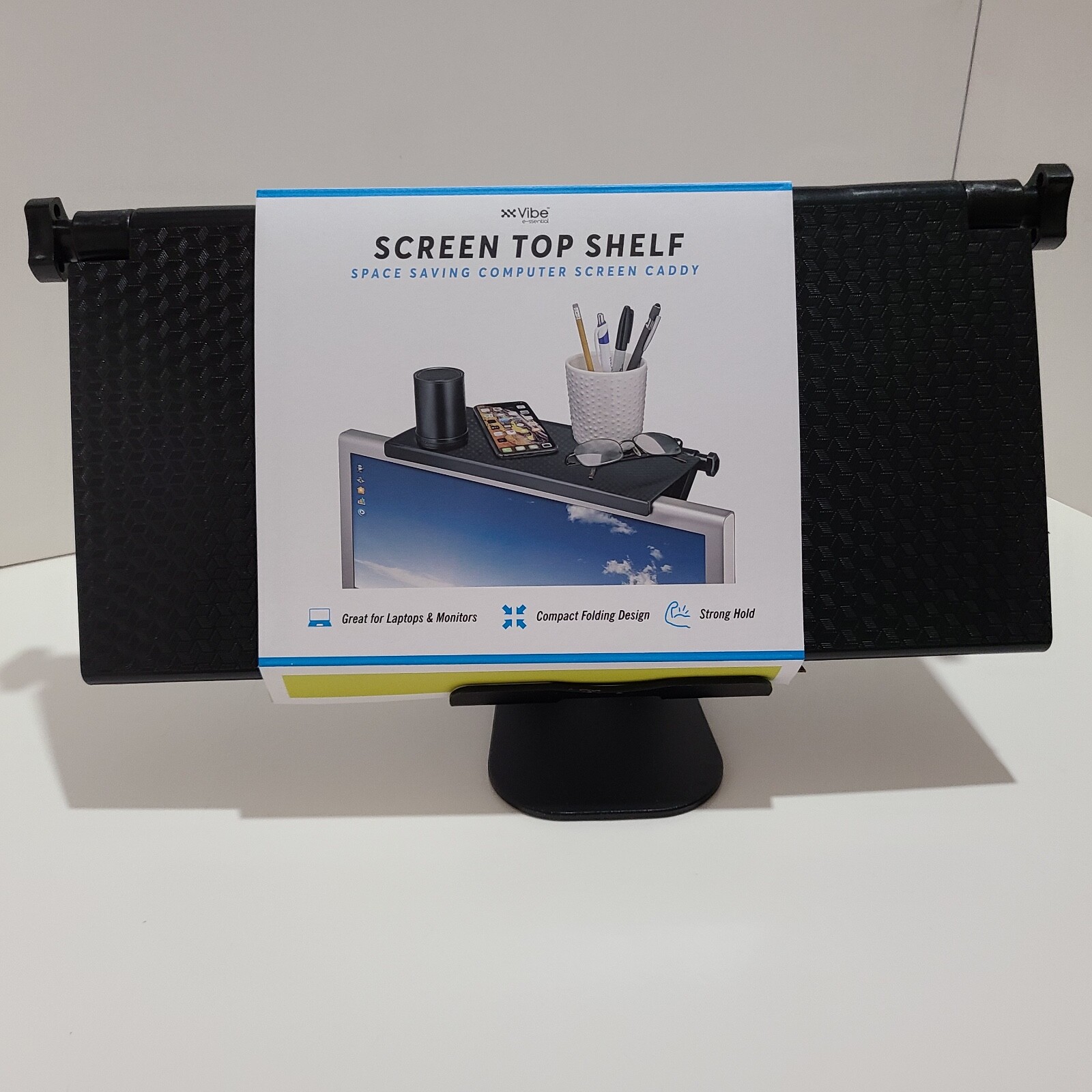 Screen Top Shelf • Space Saving Computer Screen Caddy for Laptops and Monitors.