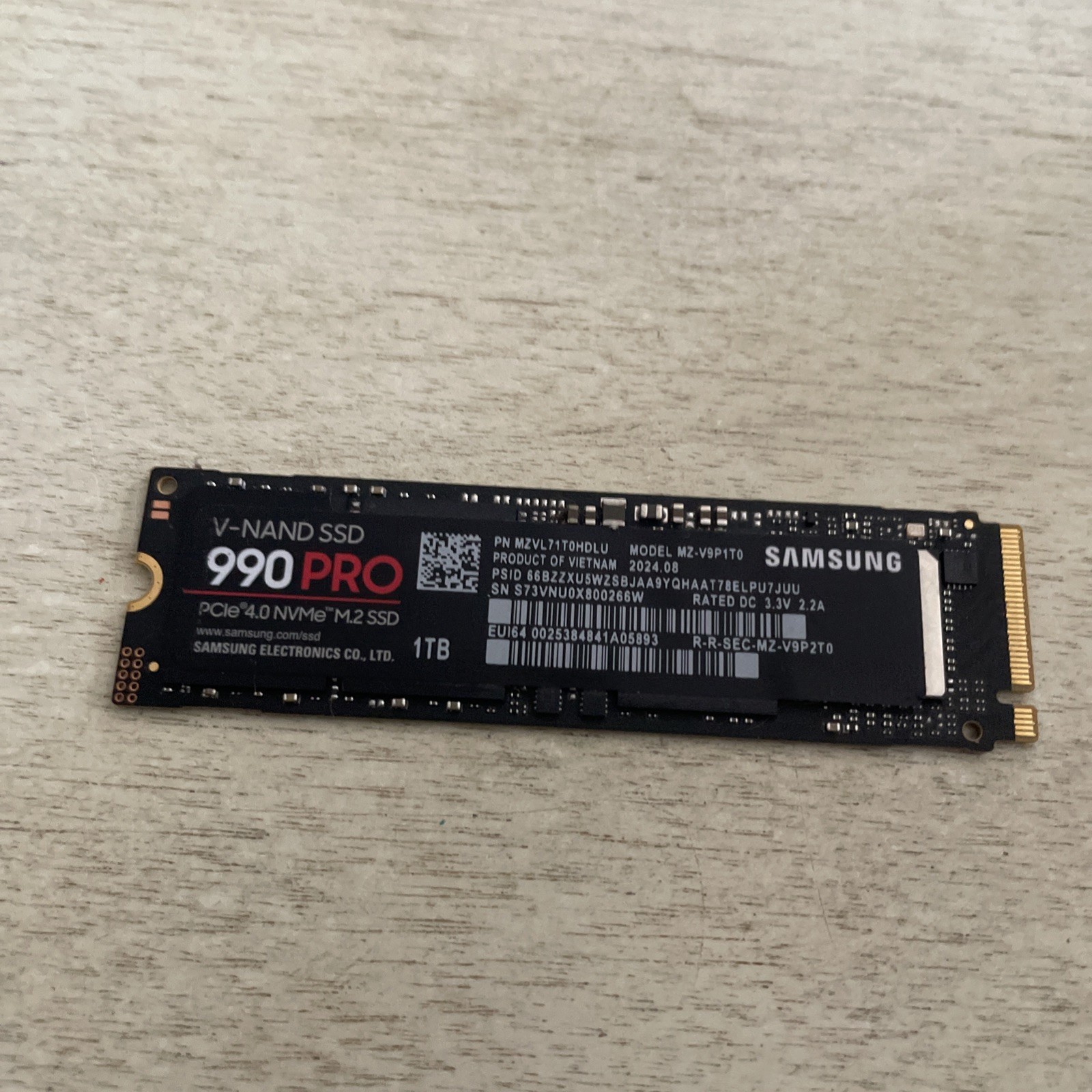 Samsung 990 Pro 1TB M.2 NVMe Gen 4.0 x 4 SSD MZ-V9P1T0 TESTED