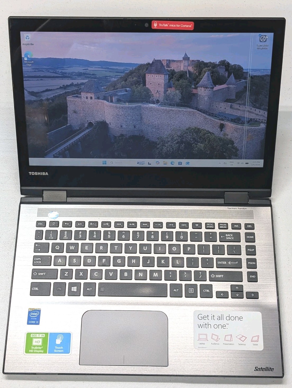 Rare Toshiba Satellite Laptop E45W-C4200X 14in 500GB, 6GB RAM/ i3 5th Gn 2.1GHz