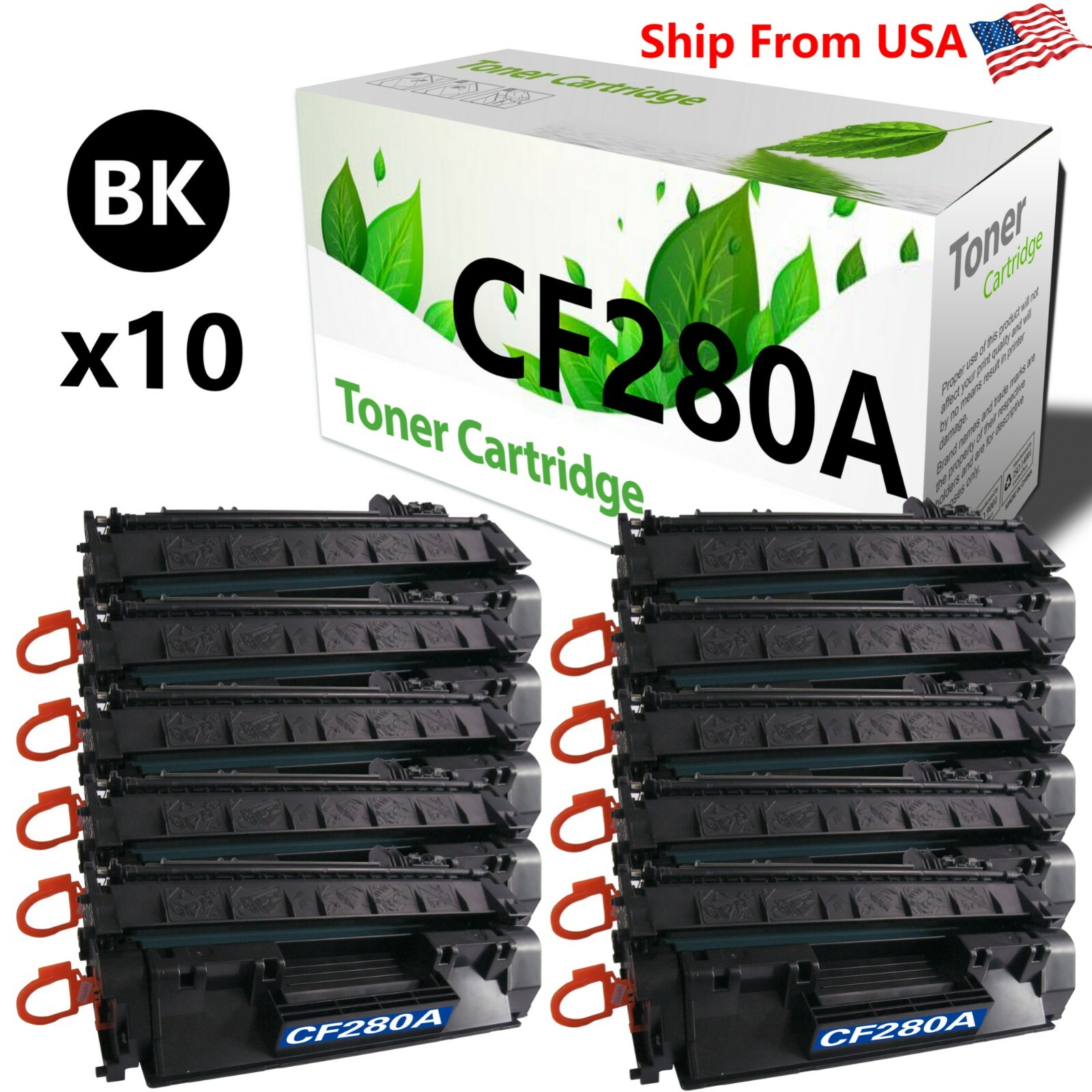 10PK CF280A 280A Toner Cartridge for Laser Jet Pro 400 M401n M401d M401dn