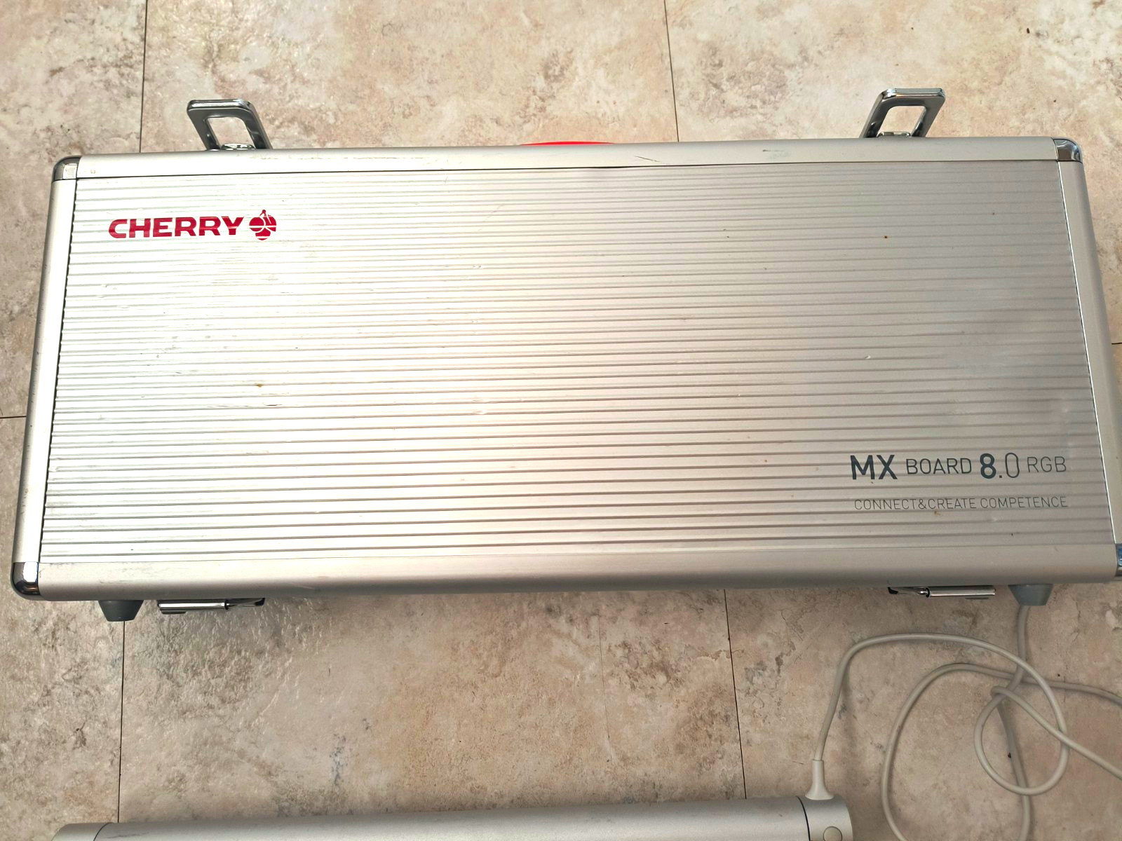 CHERRY MX Board 8.0 keyboard Silver w/hard Case, missing 2 key caps, backlit, FS