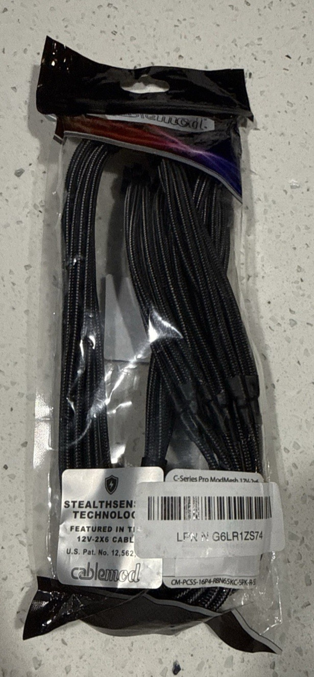 CableMod RT-Series Pro ModMesh 12VHPWR 90° PCIe Cable ASUS Seasonic 60cm