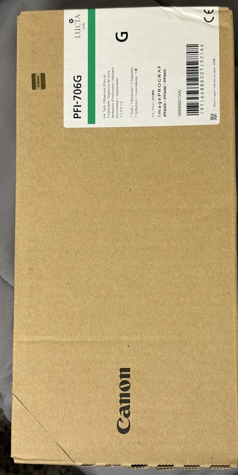 Canon PFI-706G 6688B001 Green Ink Cartridge EXPIRES 2017 New Sealed Box