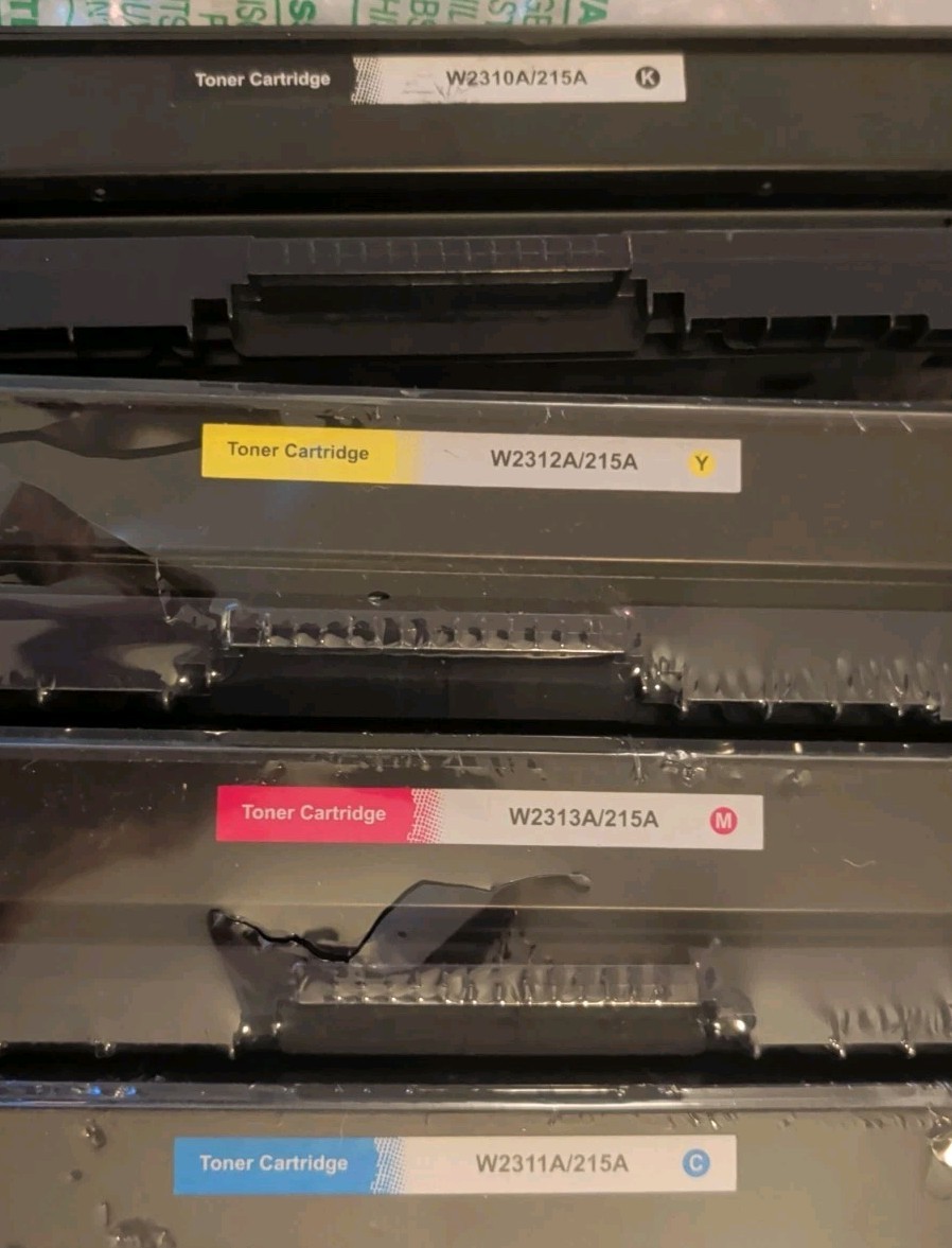 Genuine HP 215A Toner Set (Cyan Magenta Yellow SEALED) + Black Bonus Throw-In