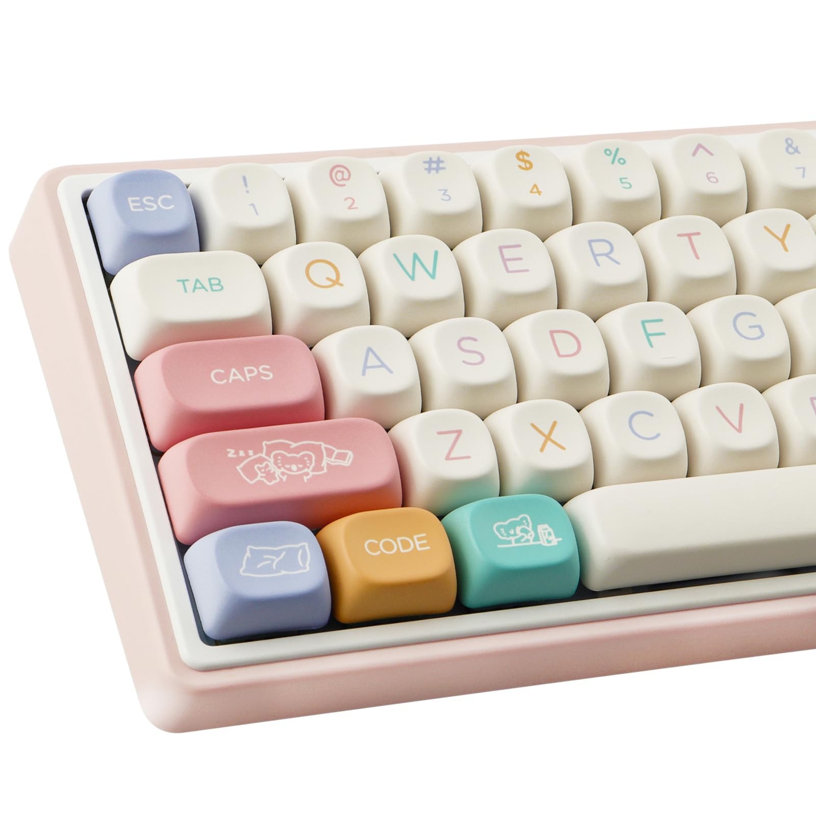 126 Keys Cute MOA Profile Custom PBT Keycaps DyeSub White Keycap Set