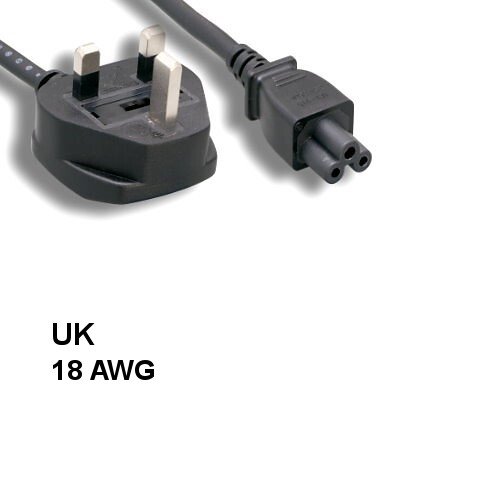 [Lot10] 6Ft UK Britain 3 Prong Notebook AC Power Cord IEC60320 C5 to BS1363 5A/2