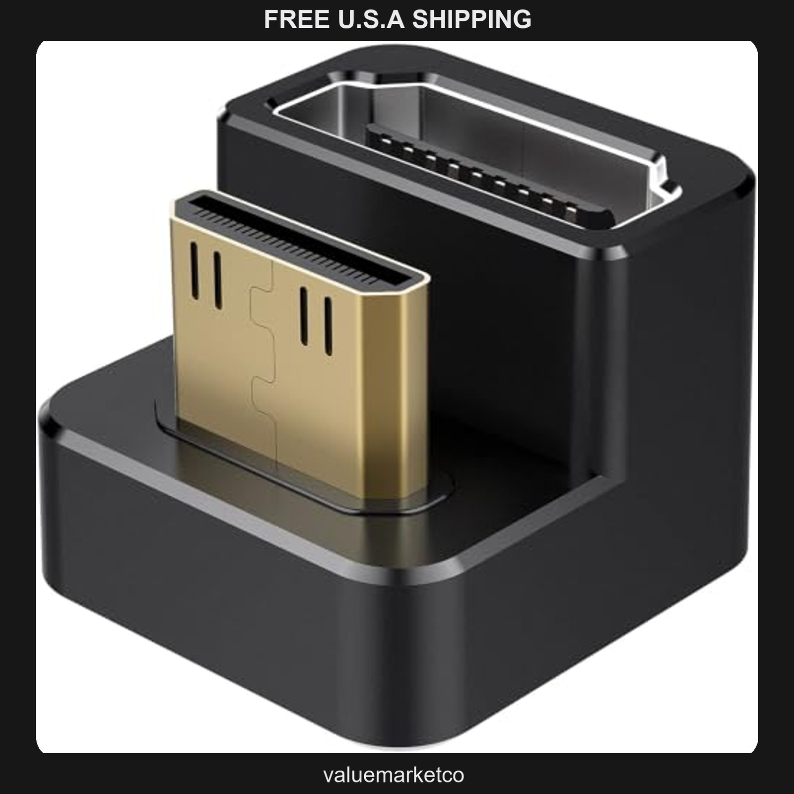 AGVEE 2 Pack Mini HDMI Male to HDMI Female U-Shape Adapter, 4K 60Hz Converter