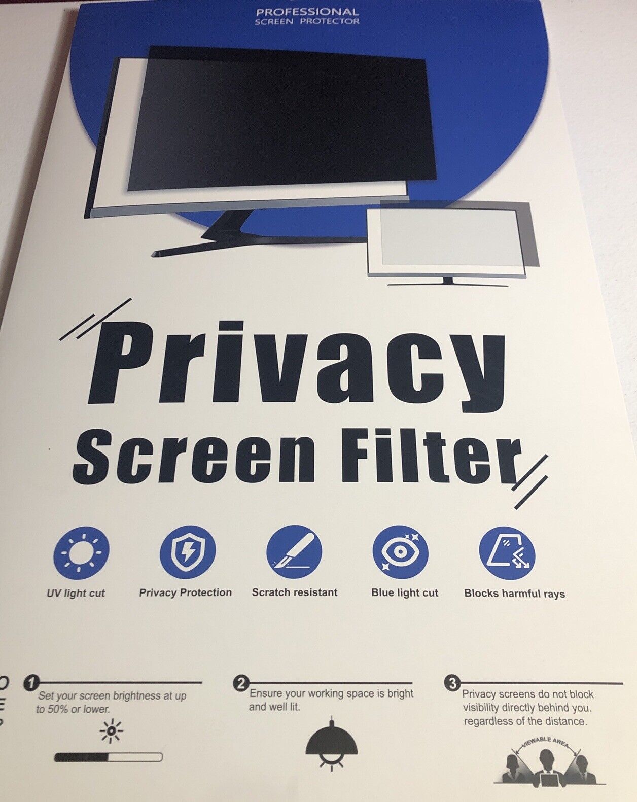 [2-Pack] 22 Inch Computer Privacy Screen Filter for 16:9 Widescreen Monitor