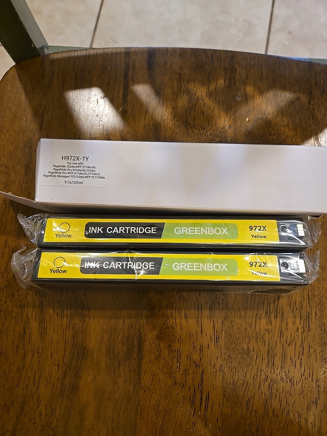 Lot Of 2 Greenbox PageWide 972X Yellow High Yield Ink Cartridge New