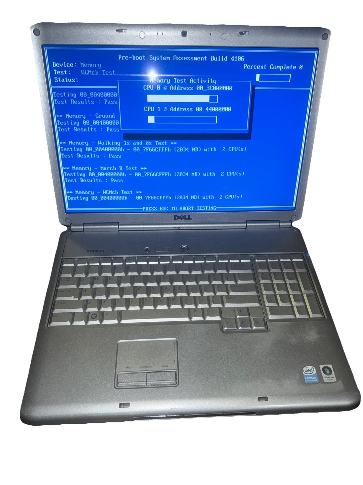 Dell Inspiron 1720 17" Core 2 Duo  160GB HDD Win Vista AA110