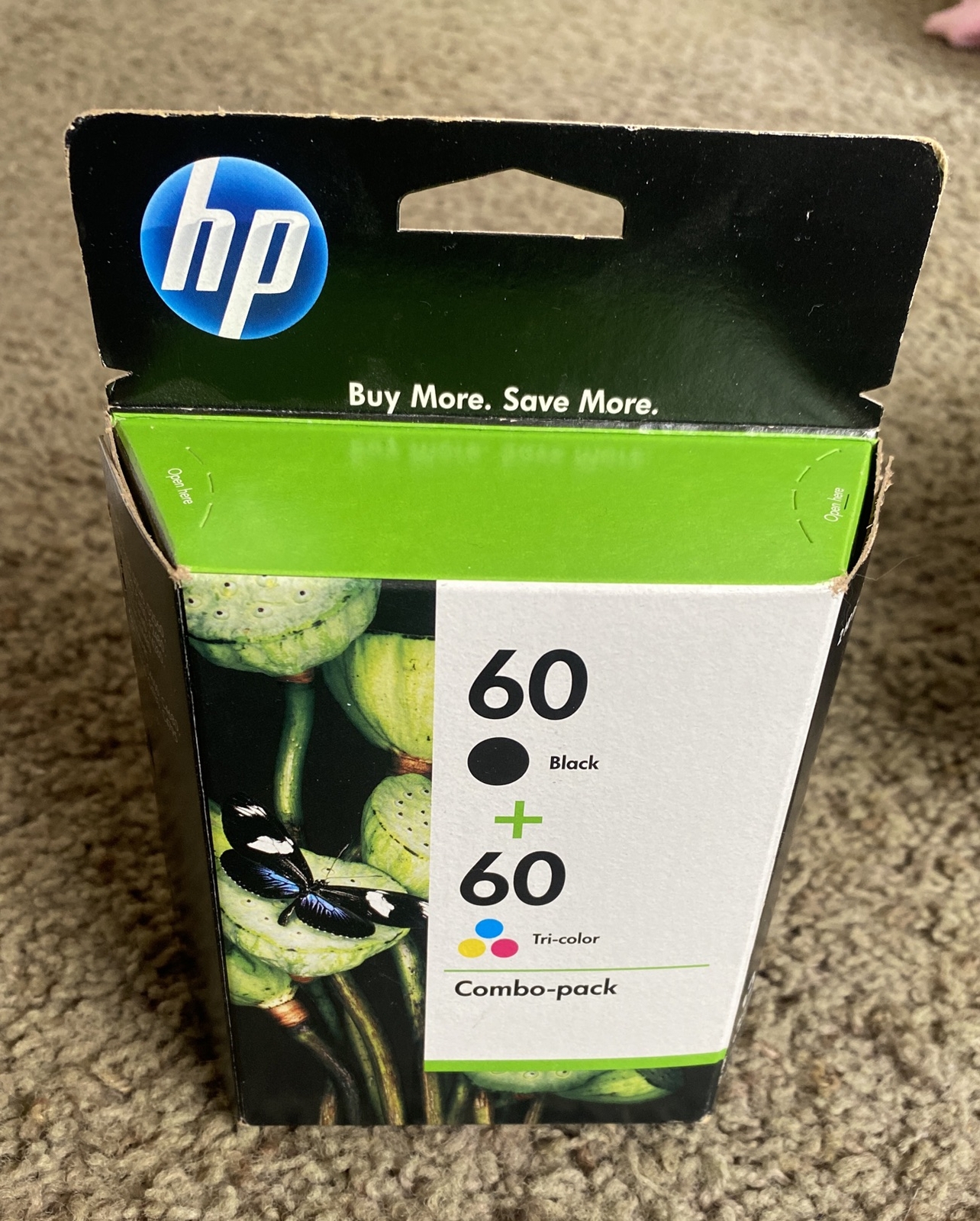 HP 60 Black Tri-Color Combo Pack inkjet printer cartridges Exp 03/2012