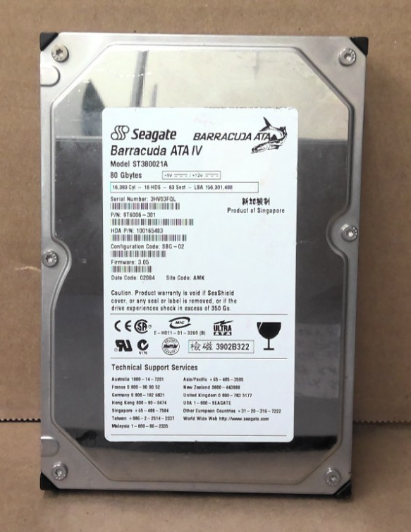 Seagate Barracuda ATA IV 80GB 3.5in IDE Hard Drive ST380021A - Tested