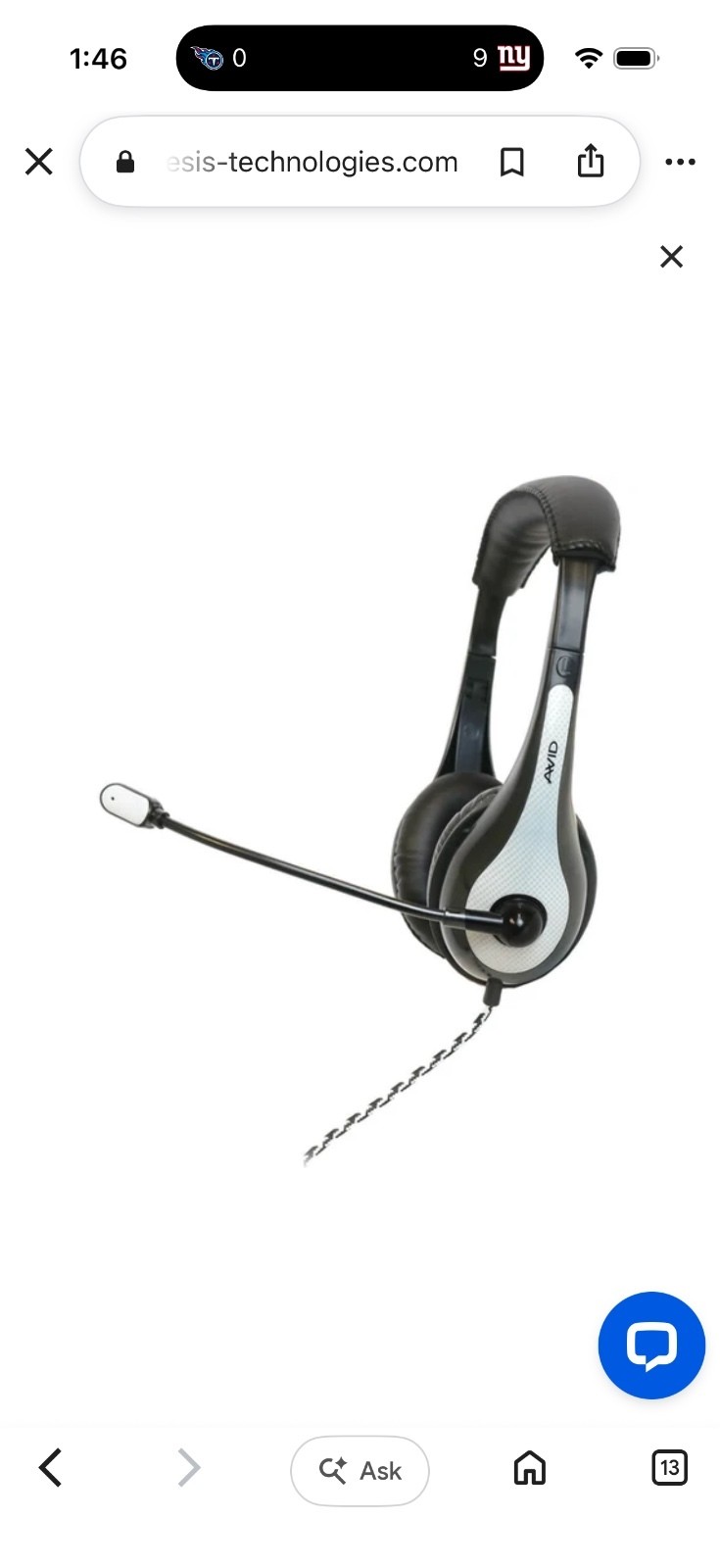 Avid Education AE-36 White On-Ear Headphones with Microphone