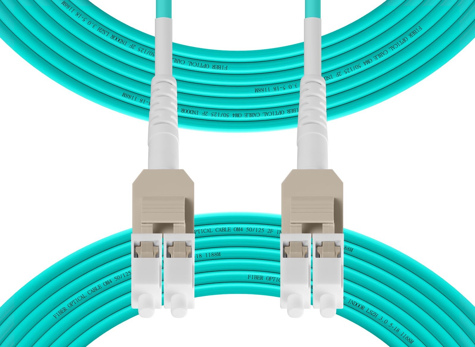 Fibergaga®Uniboot OM4 LC to LC Fiber Patch Cable Multimode, 15M(50ft) | Fiber...
