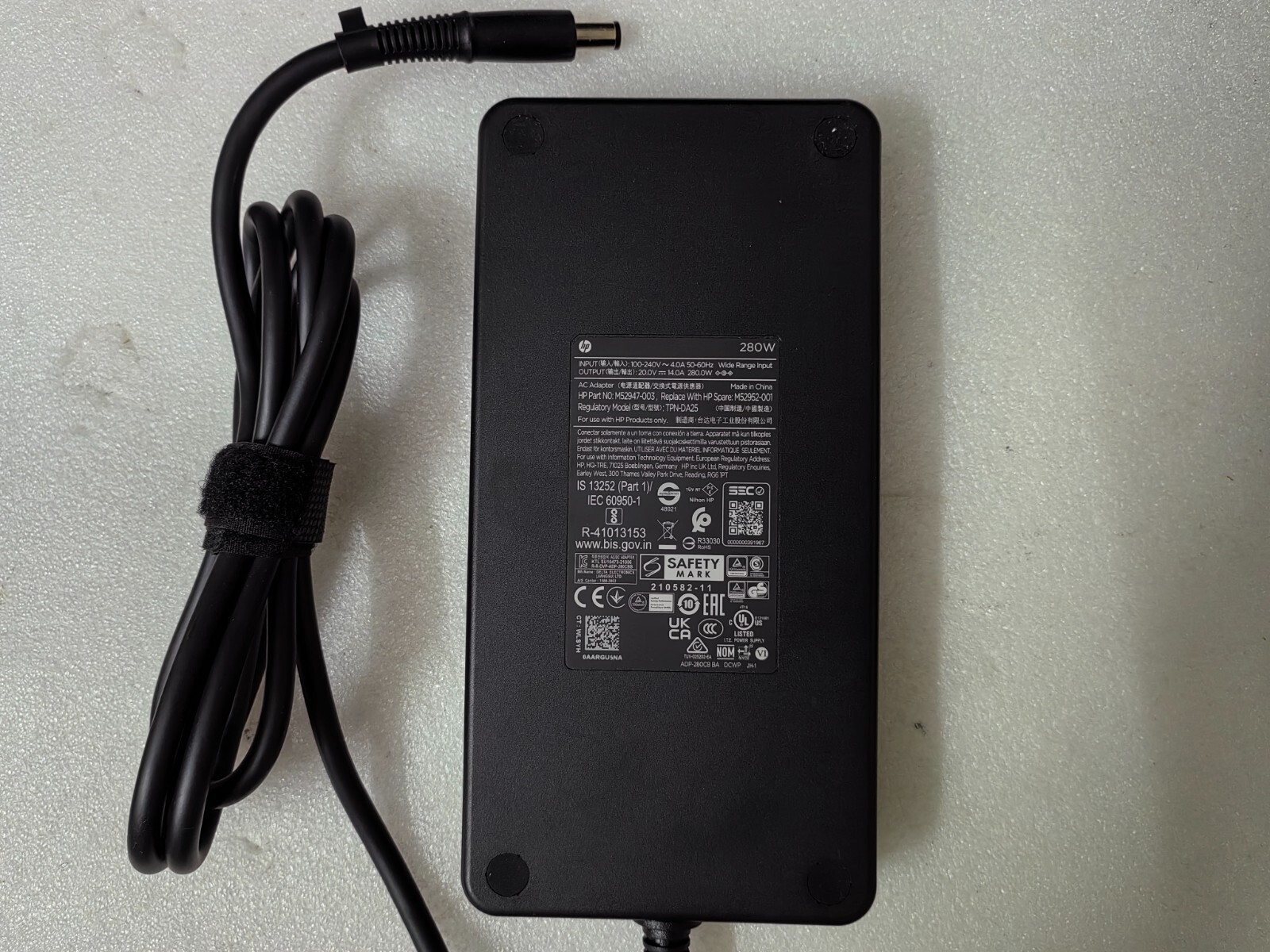 TPN-DA25 20V 14A M52947-003 For HP 280W Thunderbolt Combo Dock G4 AC Adapter OEM