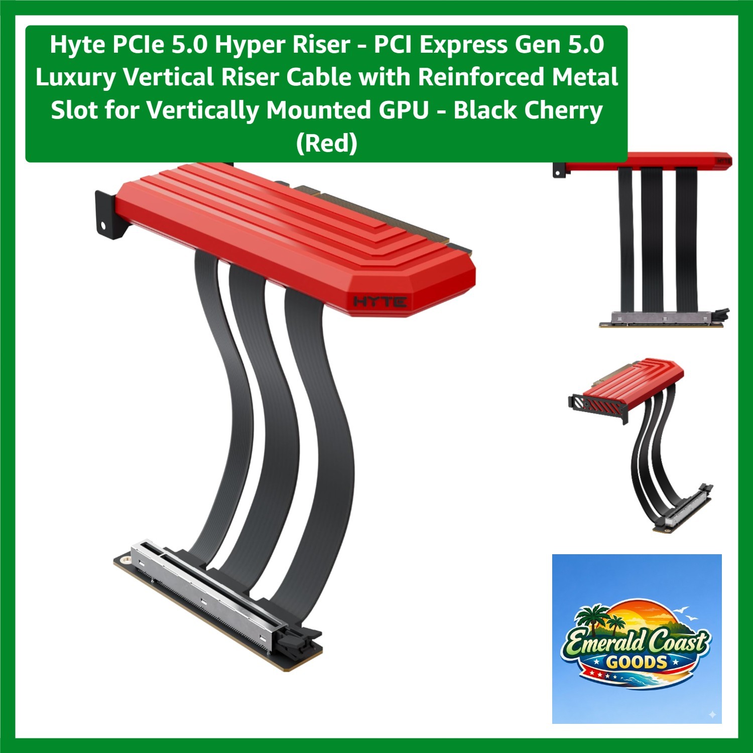 High-Speed PCIe 5.0 Riser Cable - Vertical Mount for Next-Gen Graphics Cards