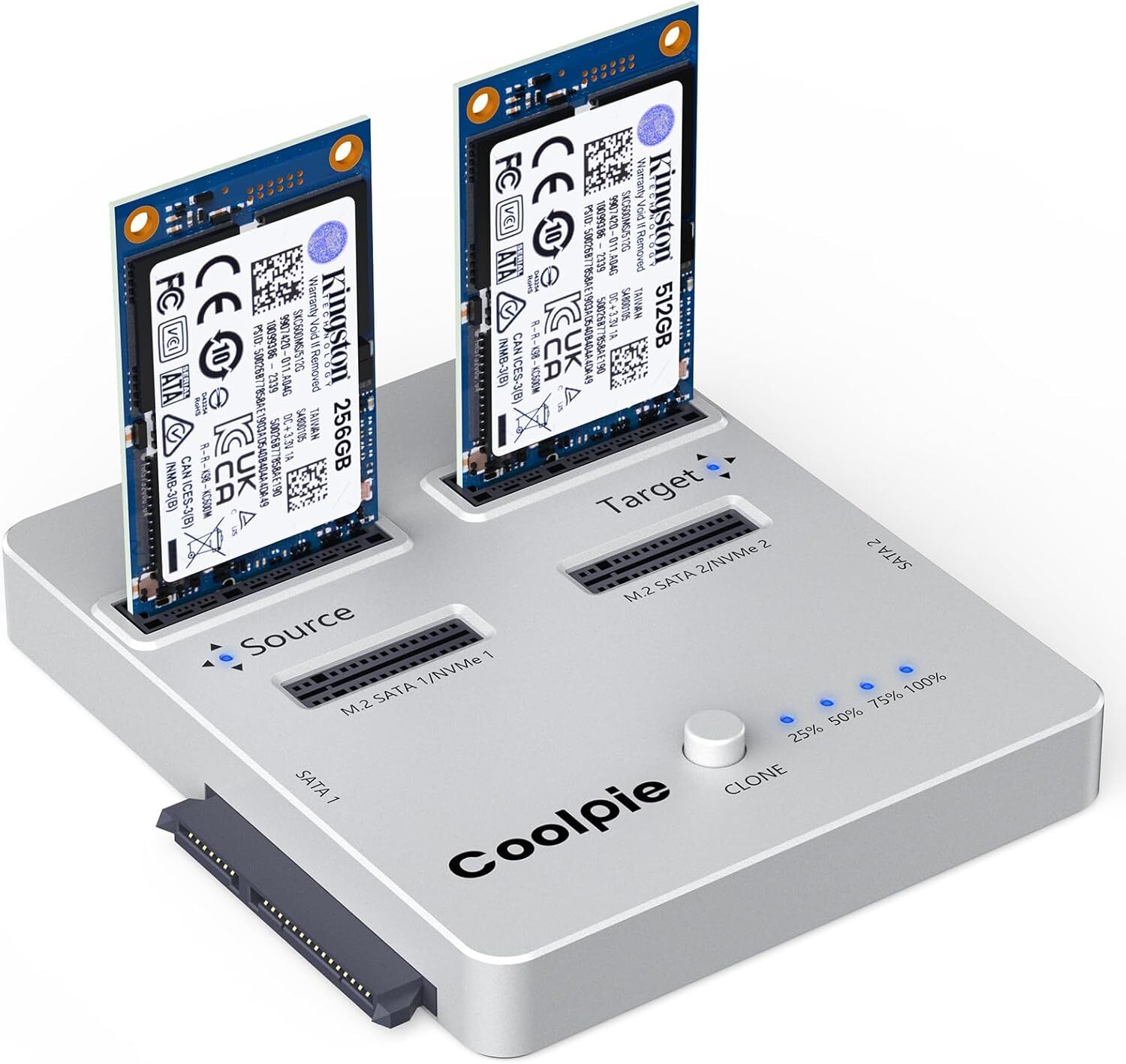 NVME/SATA 3-in-1 SSD Cloner Offline Clone M.2 Cloner fr M.2 NVME/SATA、mSATA、SATA