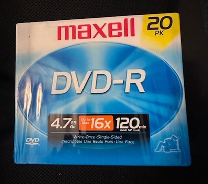 Maxell DVD-R 20 Pack New Sealed  4.7 GB~16X max~120 minutes sp mode 