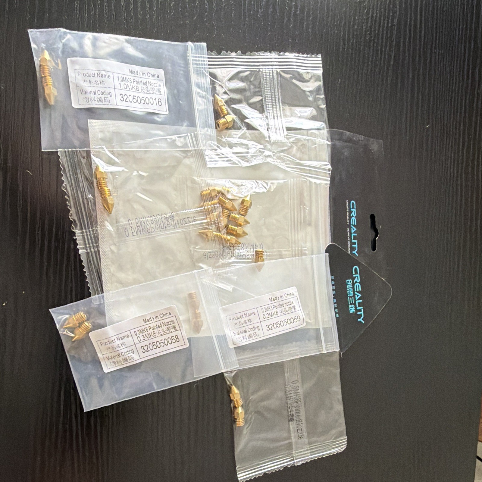 Creality MK8 Brass 3D Printer Nozzle Set  24 pcs 0.2/0.3/0.4/0.8/1.0mm 1.75