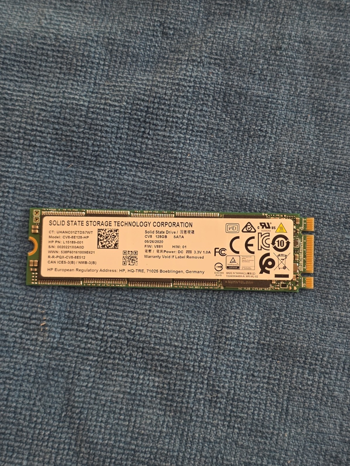 Low TBW 128GB M.2 SATA SSD CV8-8E128-HP - HP PN: L15189-001
