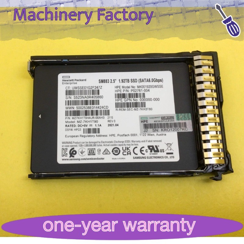 NEW HPE/Samsung 2.5"Replace P05938-B21 P08572-001 1.92TB SATA 6G G10 Server SSD