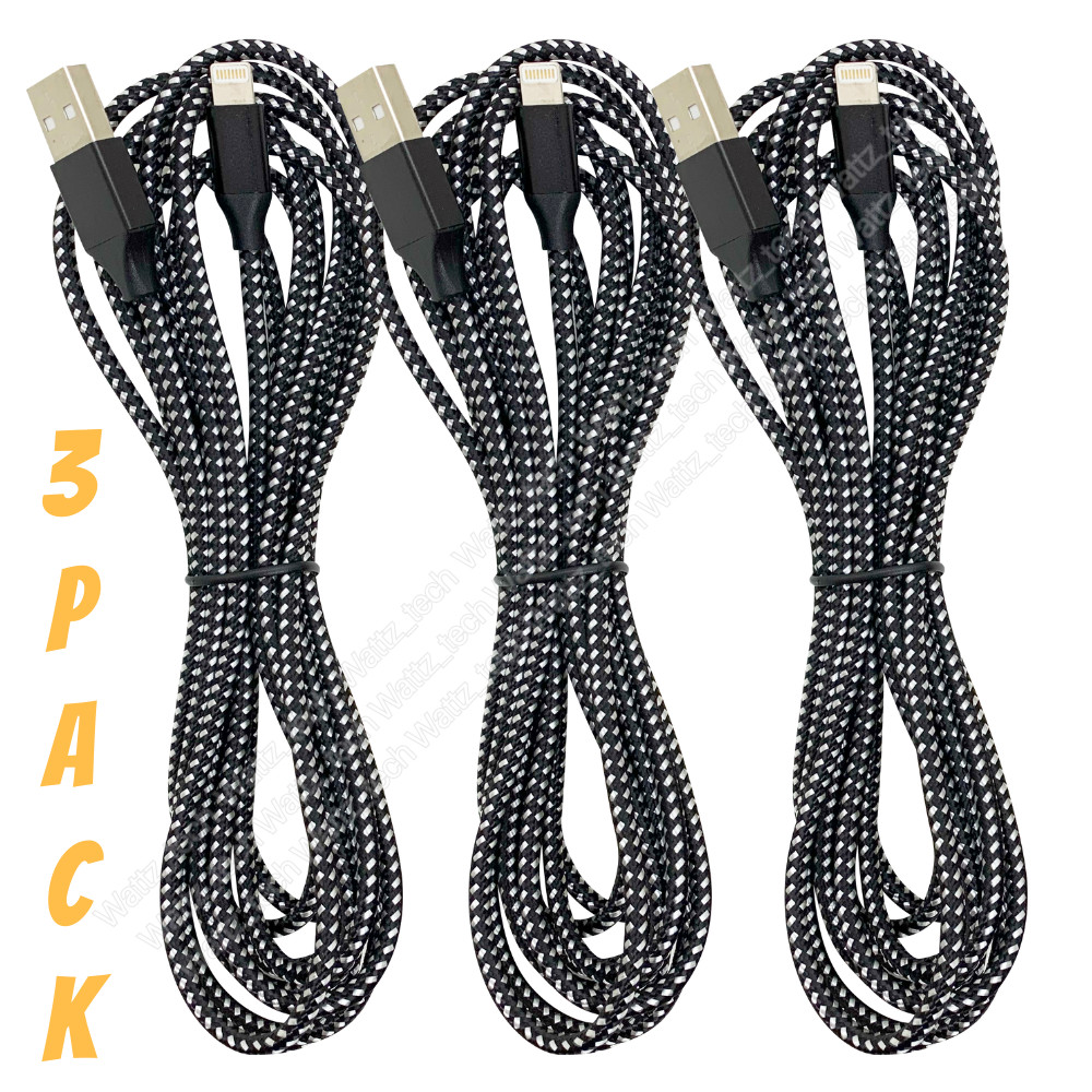 3Pack 6ft USB Phone Fast Charger Cable for iPhone 14/13/12/11/Pro/11/XS/MAX/XR/8