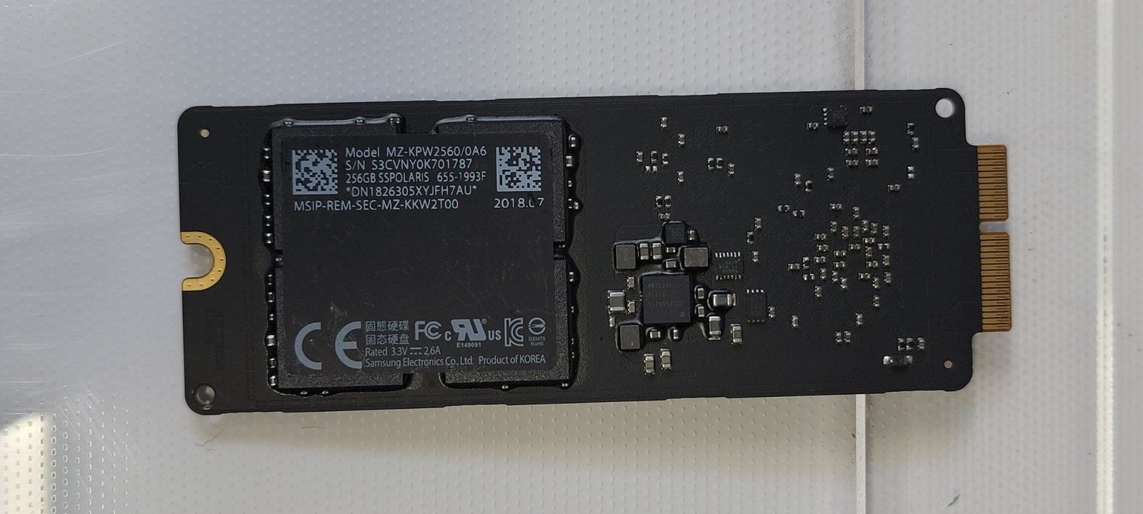 • Apple Samsung 256GB NVMe SSD SSPOLARIS 655-1993F MZ-KPW2560/0A6 iMac Mac Pro