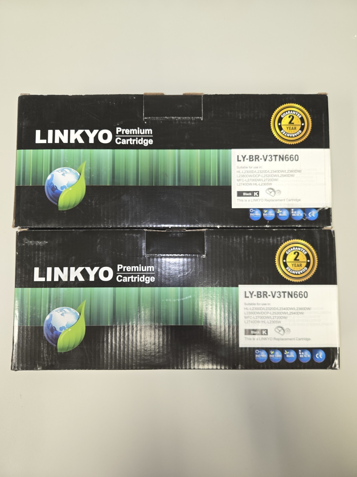 LINKYO Premium Toner Cartridge LY-BR-V3TN660 Black New In Open Box 2 Set