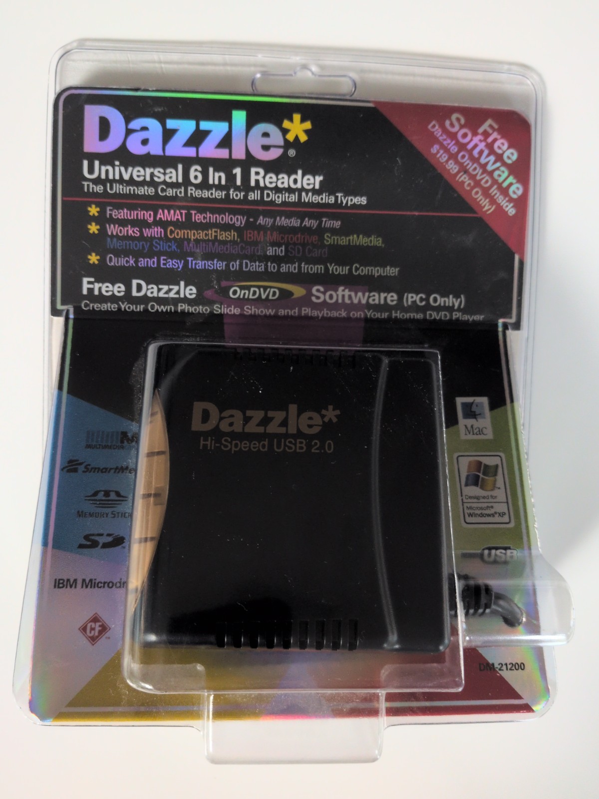Dazzle Universal Multi Media 6-in-1 Media Card Reader Mac Windows DM-21200 NEW