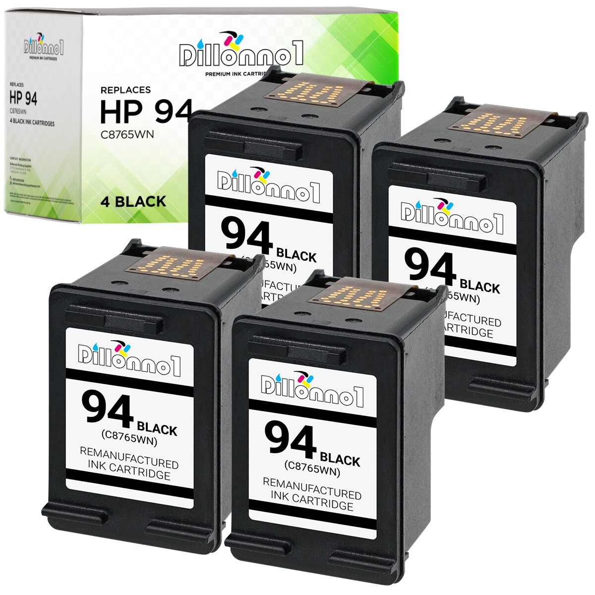 4PK Fits HP 94 Black Ink Cartridge For Officejet 6200 6210 6213 6215