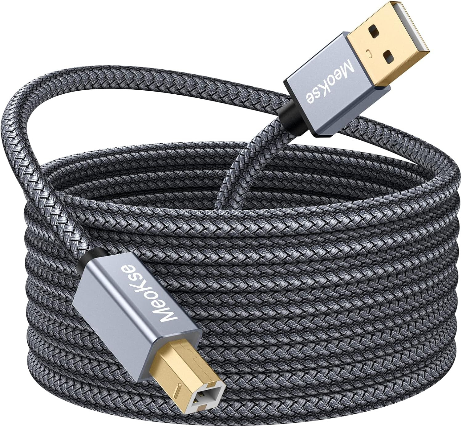 Meokse Printer Cable 25FT,USB Printer Cord 2.0 Type a Male to B Male Cable Scann