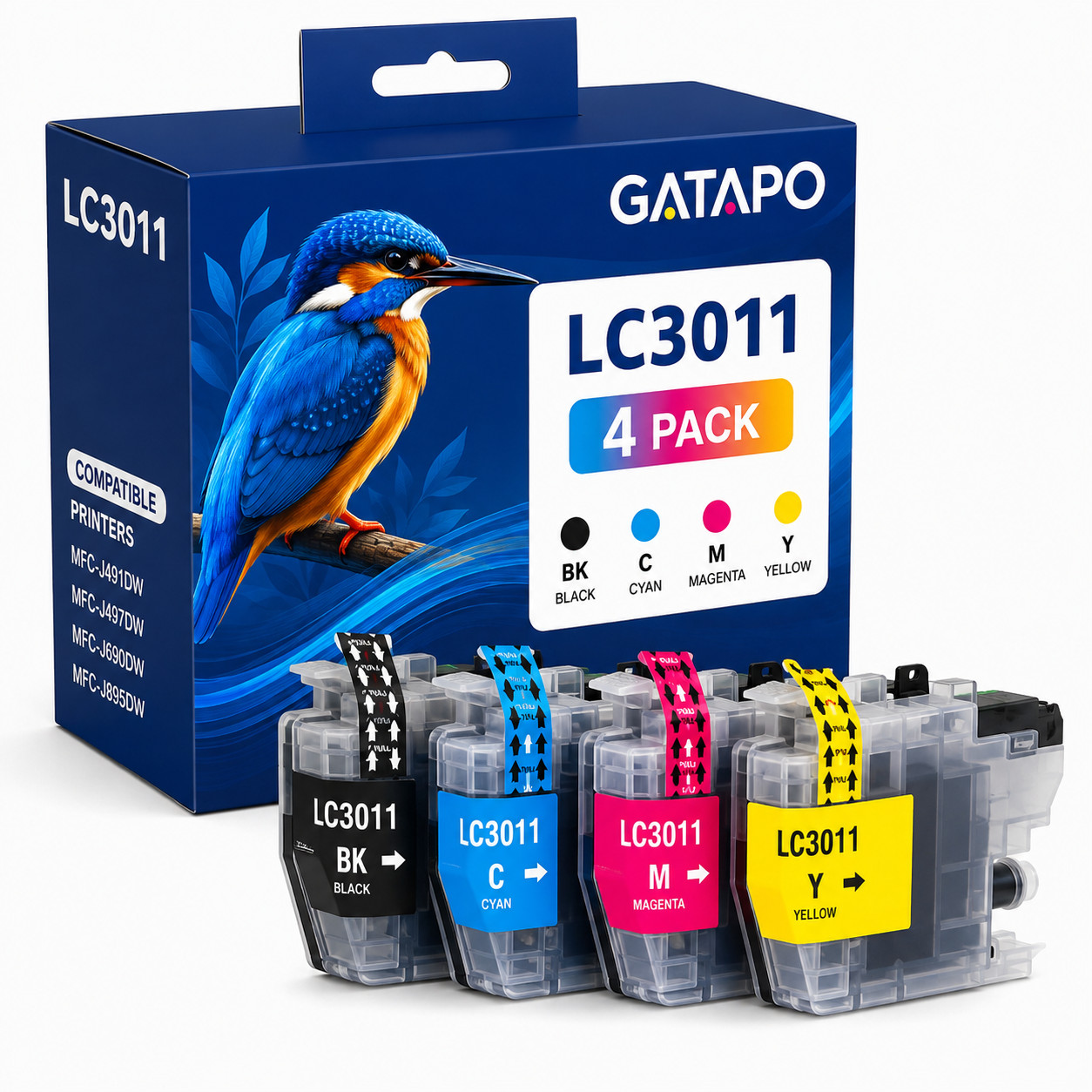 LC3011 4PK 1BK 1C 1Magenta 1Yellow Ink Cartridge for MFC-J491DW J497DW J690DW