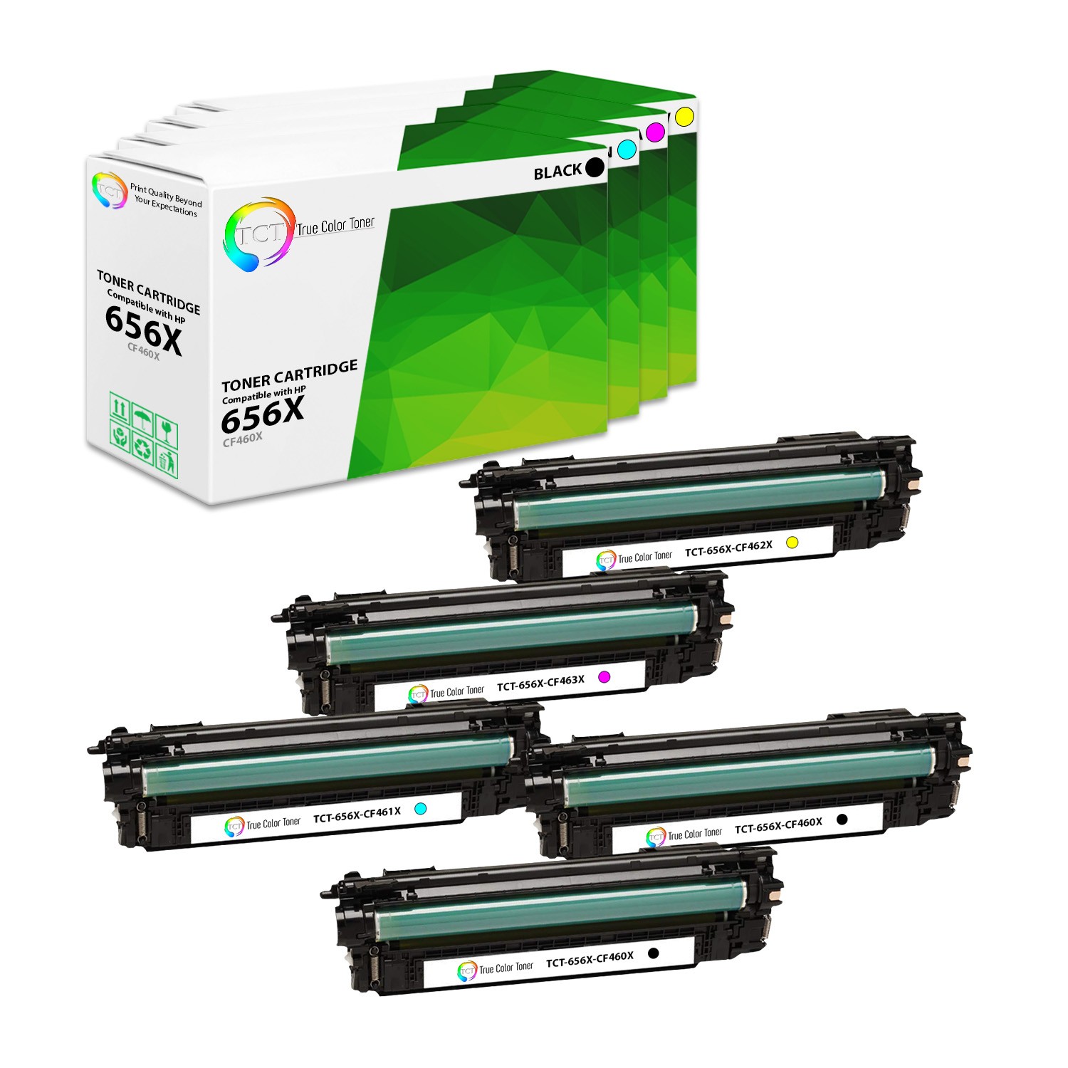 5PK TCT Premium 656X For HP CF460X CF461X CF463X CF462X Compatible Toner
