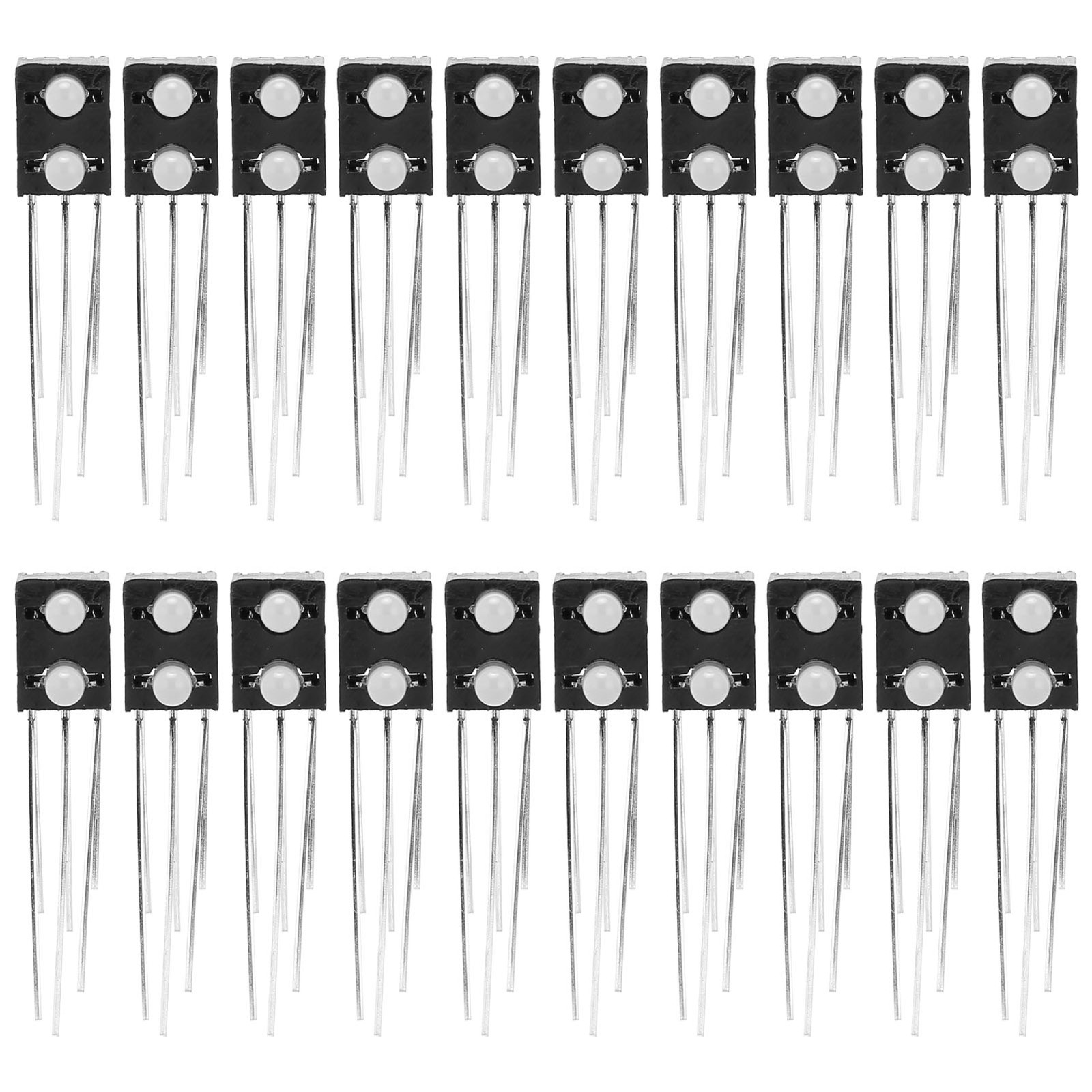20Pcs LED Luminous Diode Lamp Holder 2‑Hole 2‑Color 3‑Pin Common Cathode Light