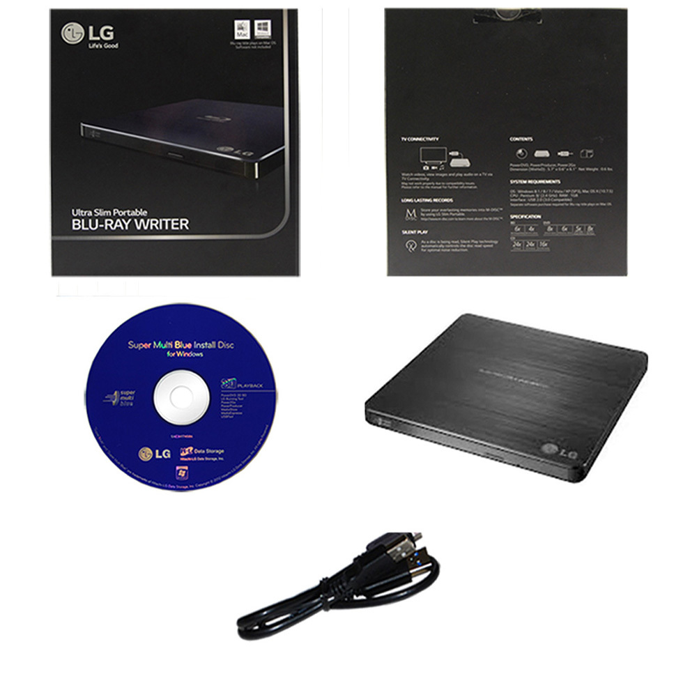 LG WP50NB40 BDXL External Portable Slim Blu-ray M-Disc CD DVD+/-RW Drive Burner