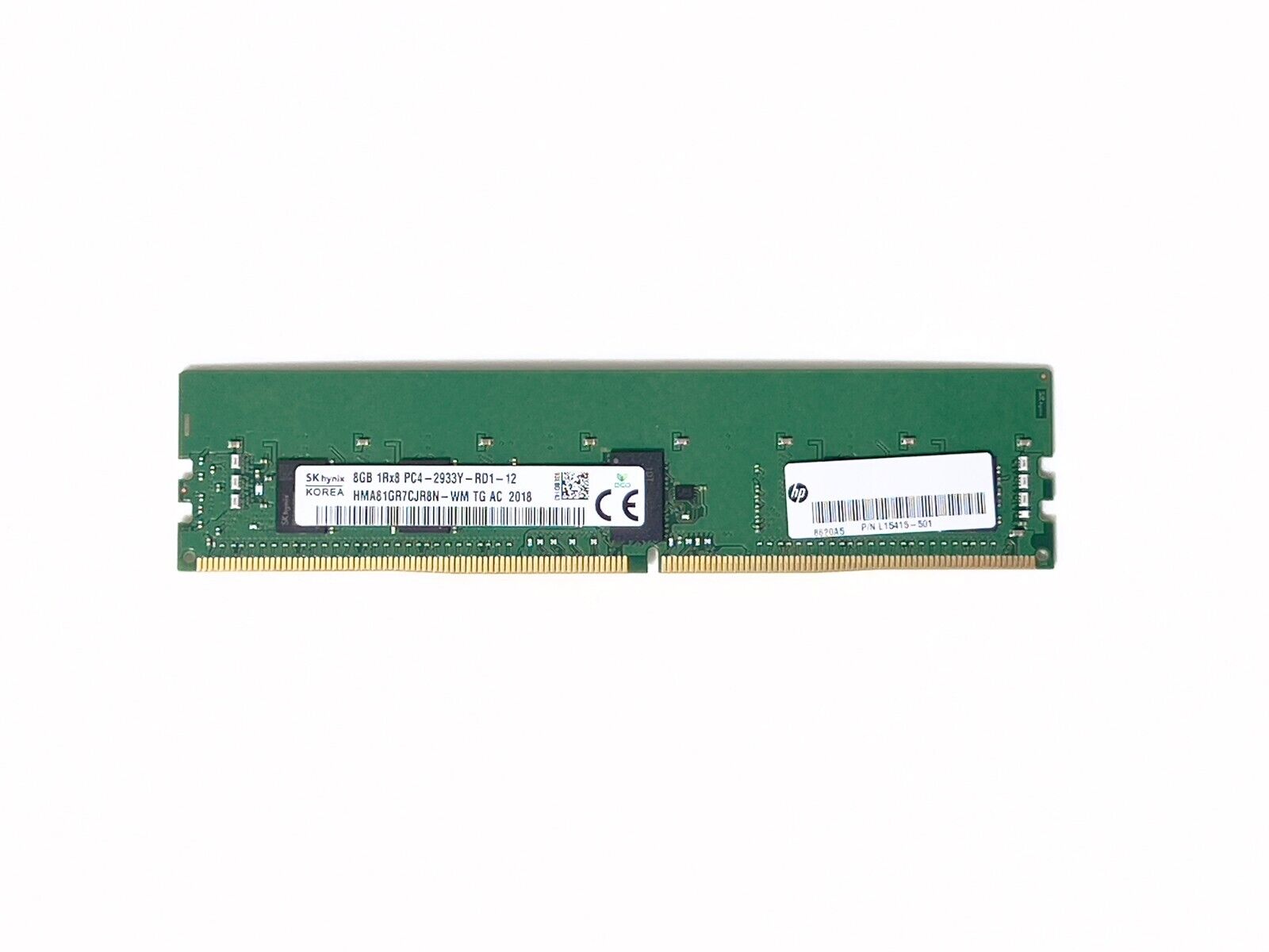 Genuine HP 8GB 2933MHz DDR4 PC4-23400 1RX8 ECC RDIMM L15415-501 HMA81GR7CJR8N-WM